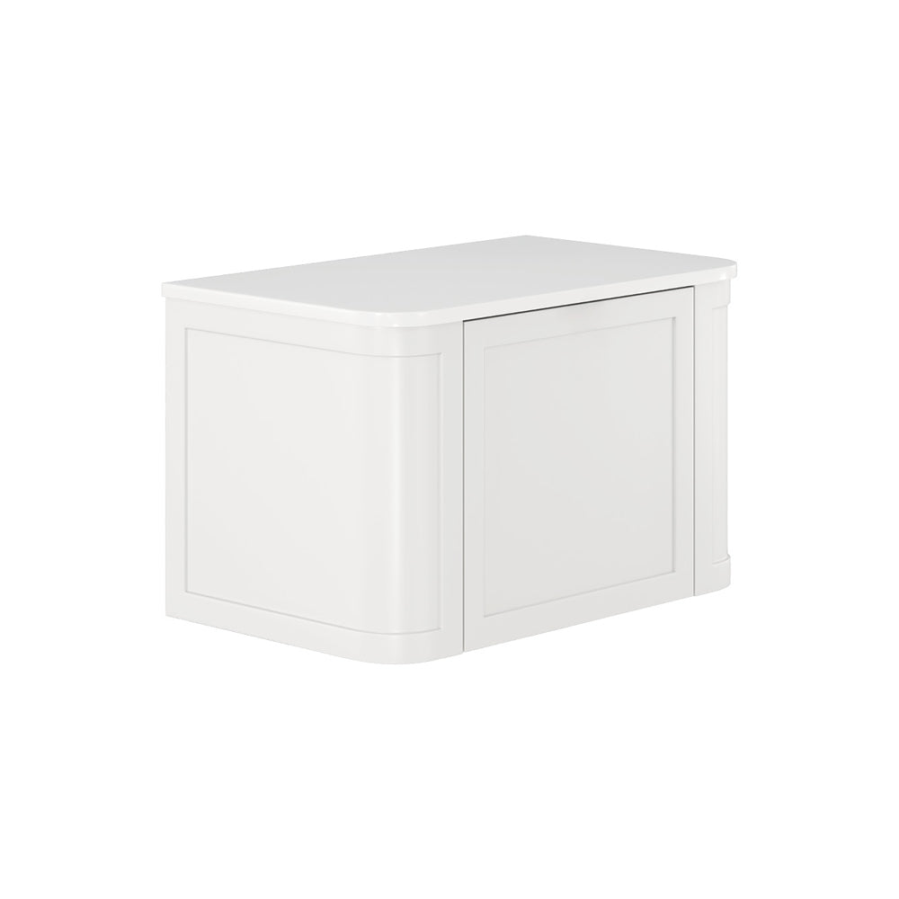 Mila Curved Satin White 750 Wall Hung Cabinet