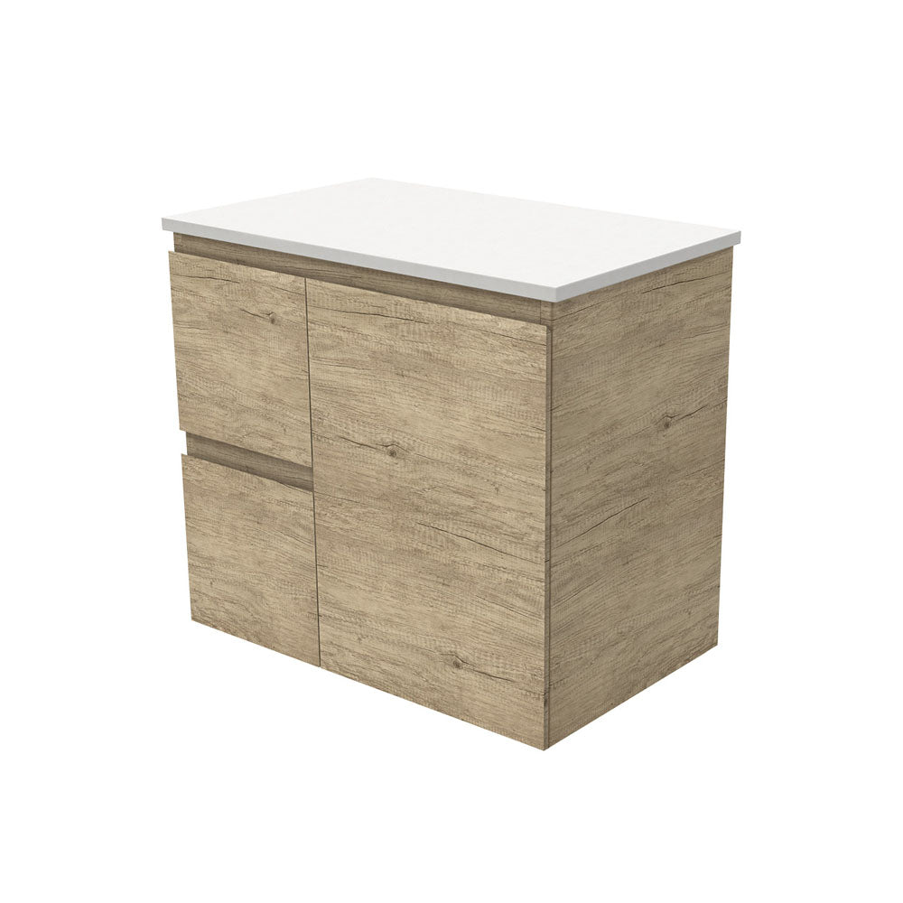 Edge Scandi Oak 750 Wall-Hung Cabinet, Left Hand Drawers