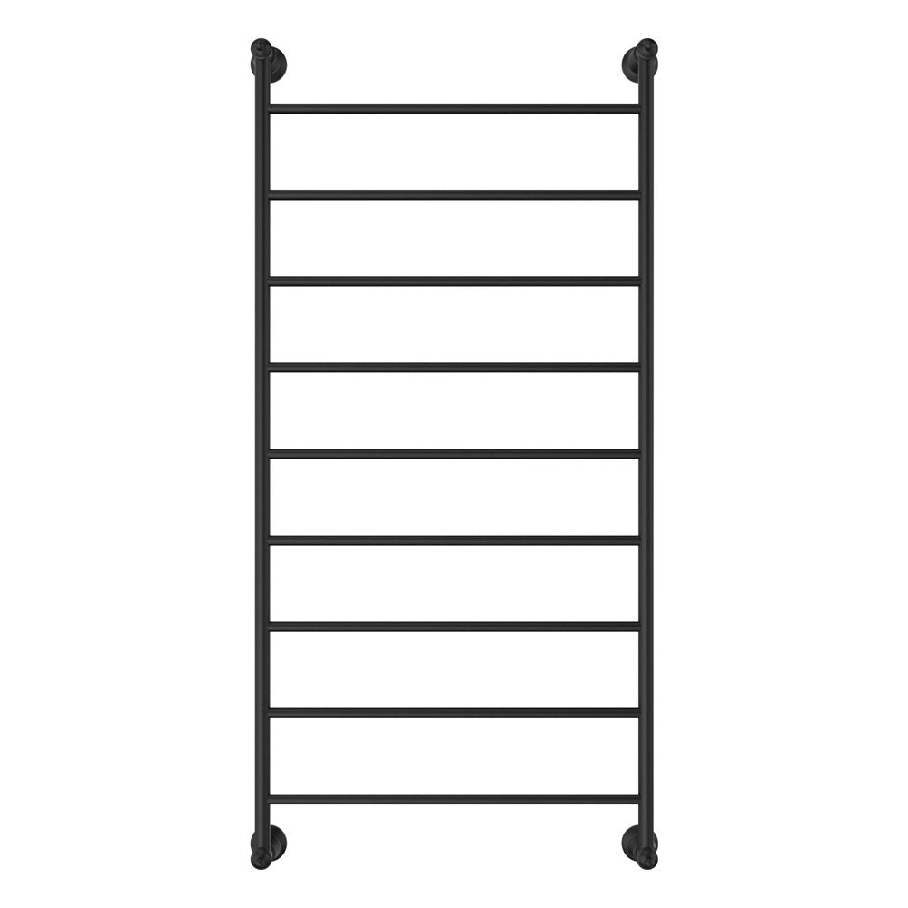 Lillian Heated Towel Rail, 600 x 1200mm, Matte Black