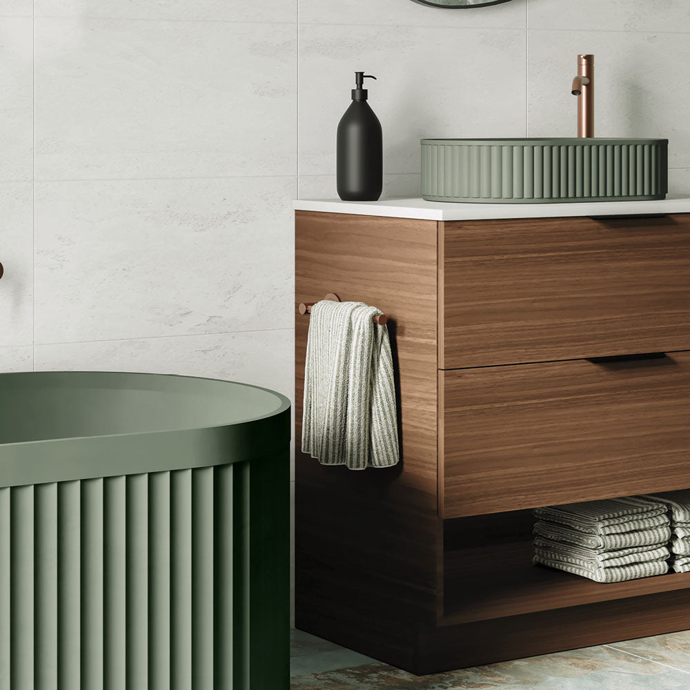 Kaya Hand Towel Rail / Toilet Roll Holder, Brushed Copper