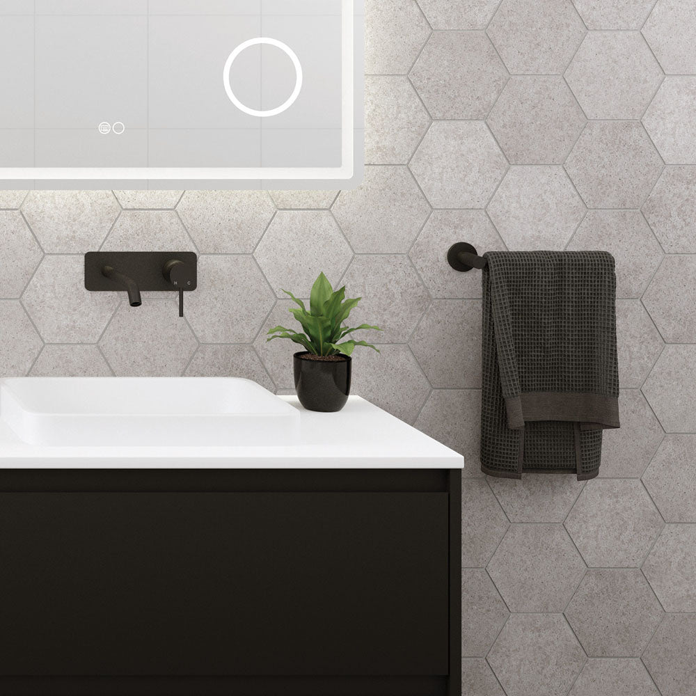 Kaya Hand Towel Rail / Toilet Roll Holder, Matte Black