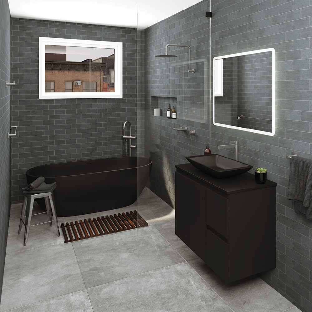 Sansa Single Towel Rail, 900mm, Gun Metal