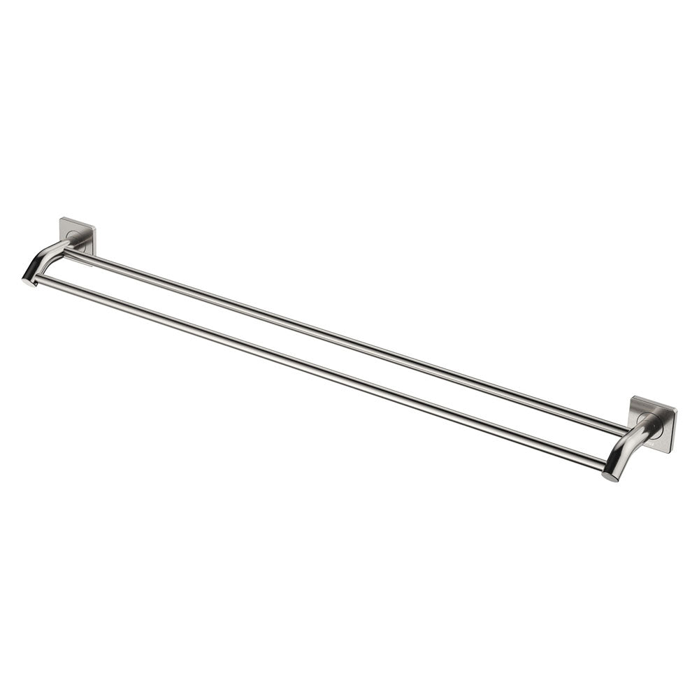 Sansa Double Towel Rail, 900mm, Brushed Nickel