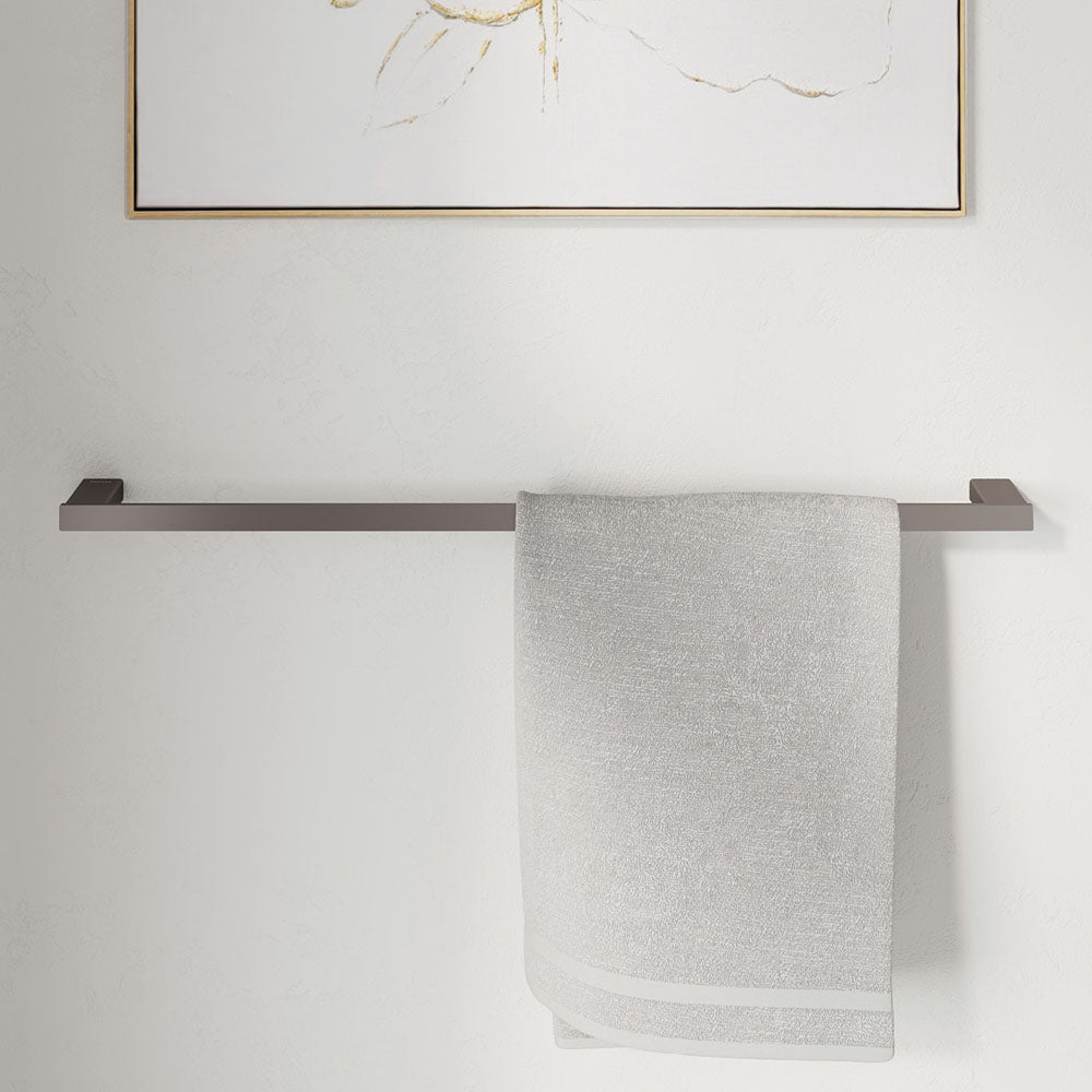 Tono Single Towel Rail, 610 mm, Gun Metal