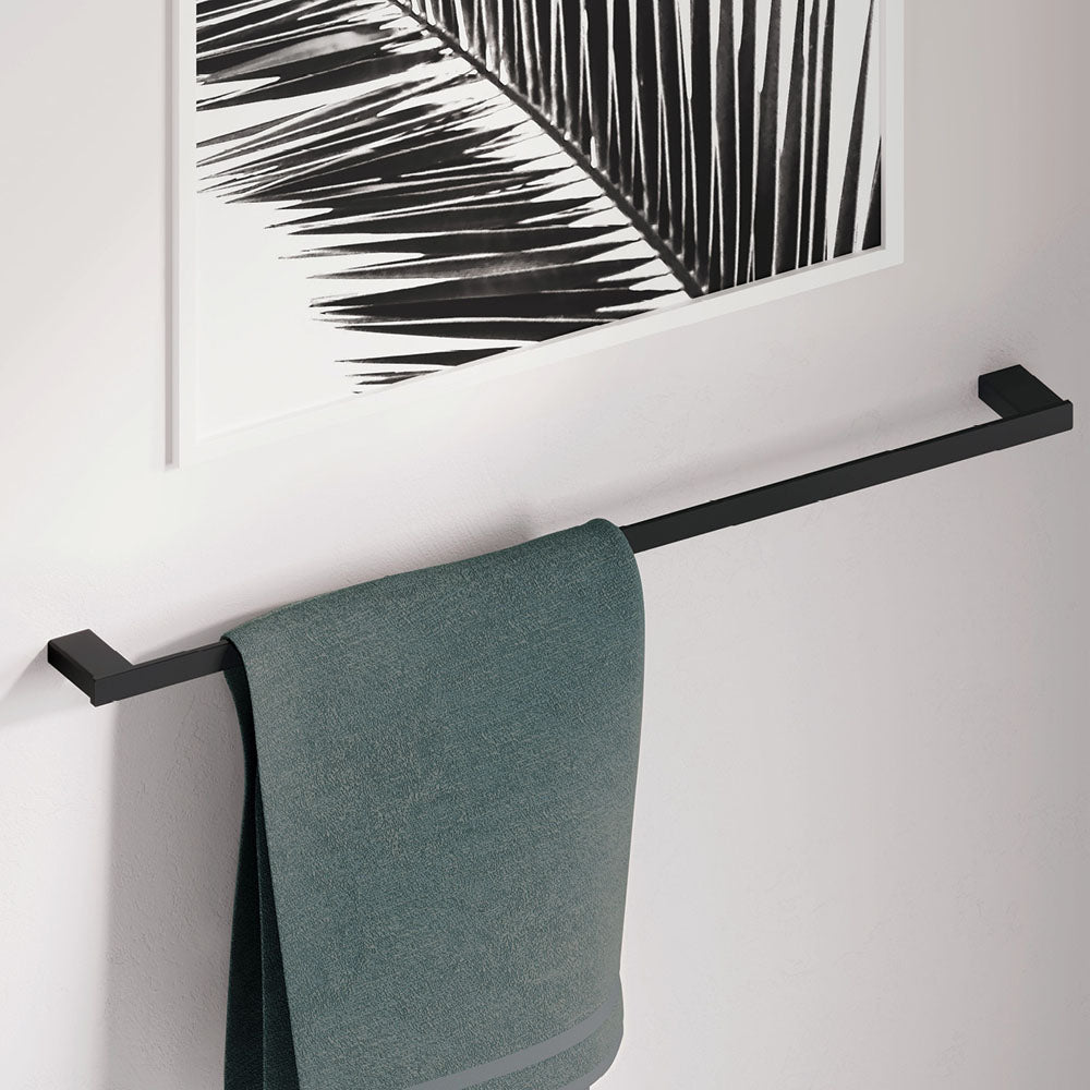 Tono Single Towel Rail, 610 mm, Matte Black