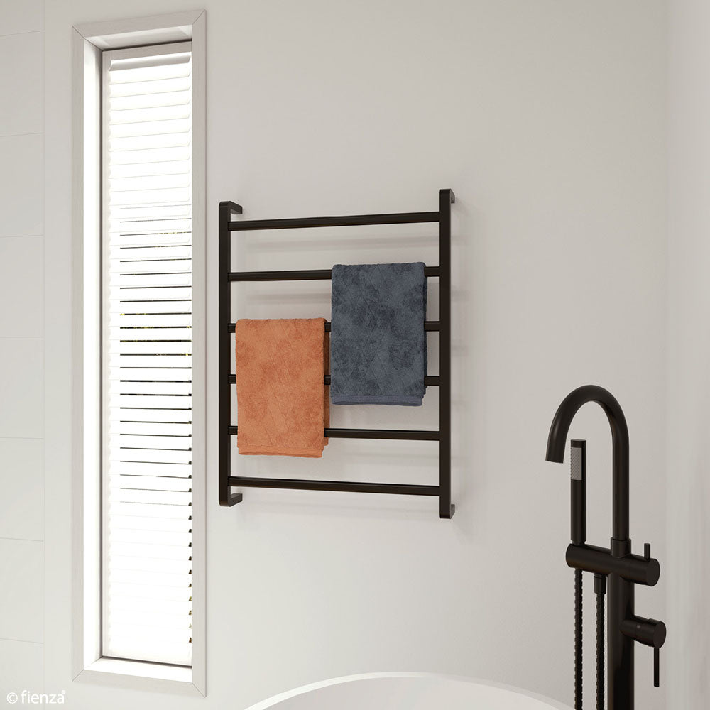 Tono Heated Towel Rail, 600 x 800mm, Matte Black