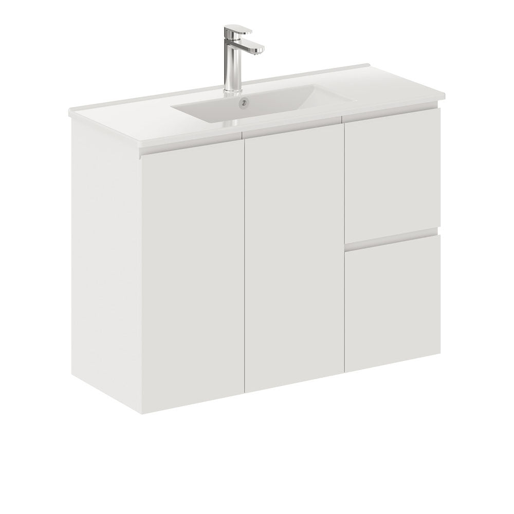 Siska Slim 900 Wall-Hung Vanity, Right Drawers