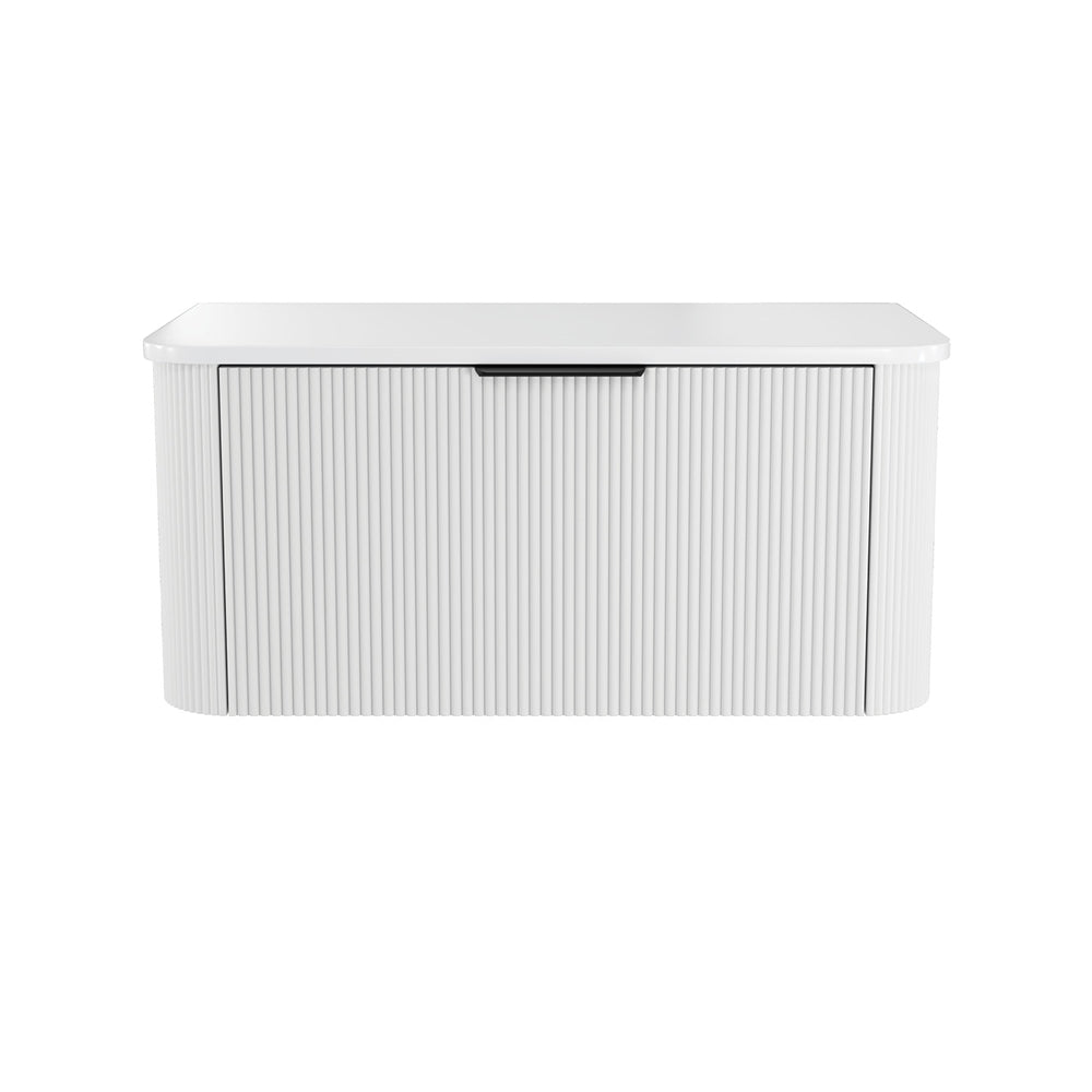 Minka Curved Satin White 900 Wall Hung Cabinet