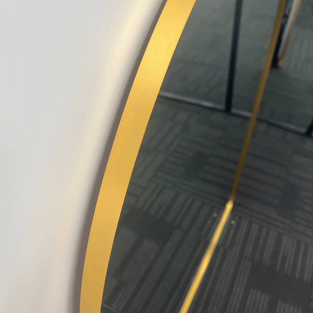 Arched LED Wall Mirror - Gold Bevel Frame Backlit Dimmable Defogger