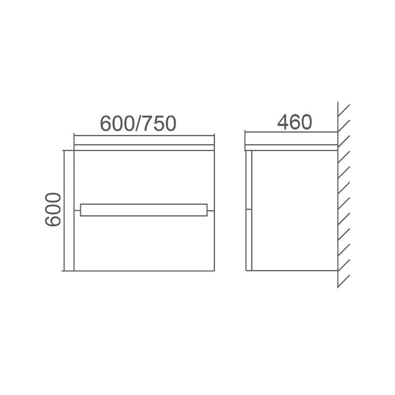 BELLA Wall Hung Vanity - Blue Bathware