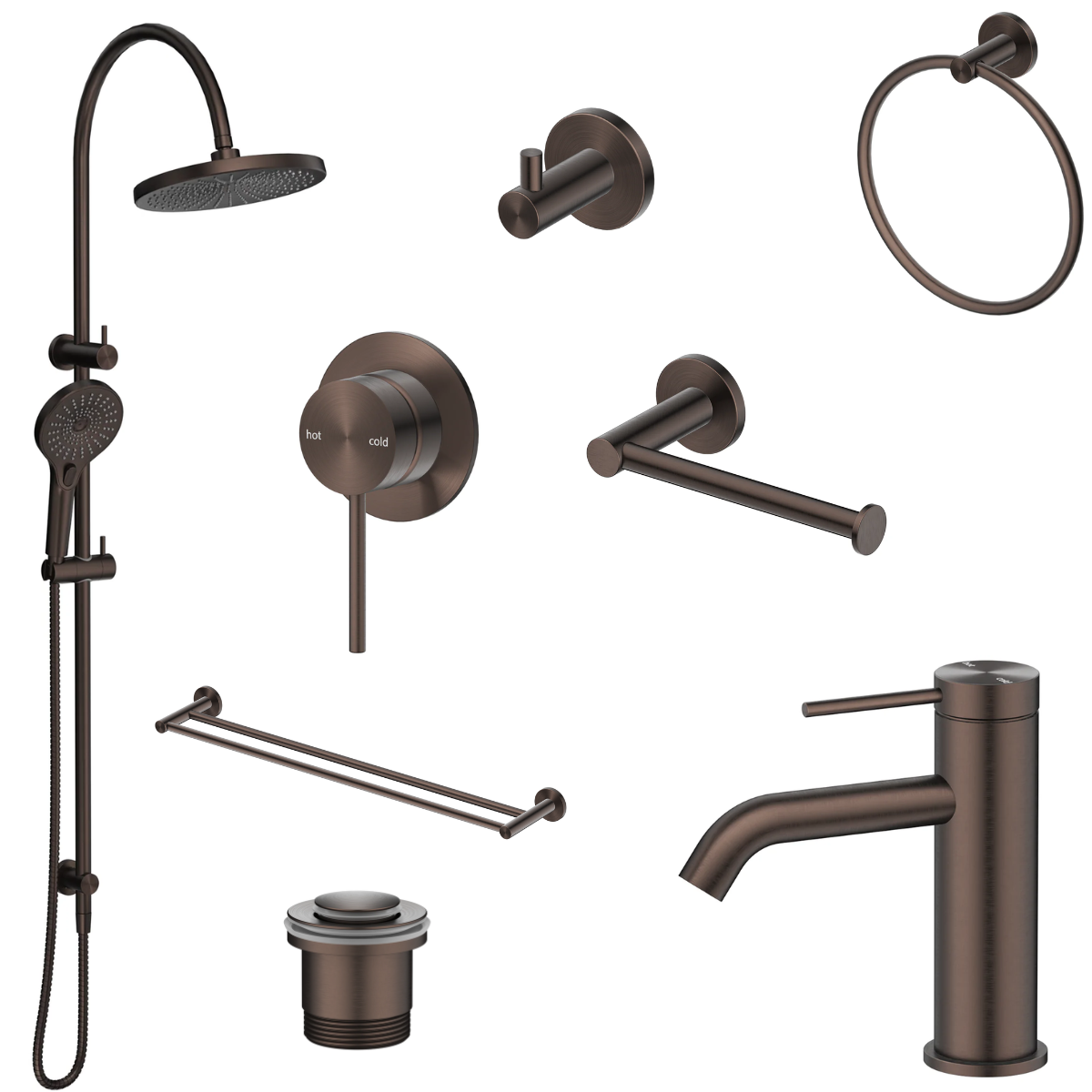 Bella Vista Mica 8-Piece Bathroom Package - Dusk Bronze