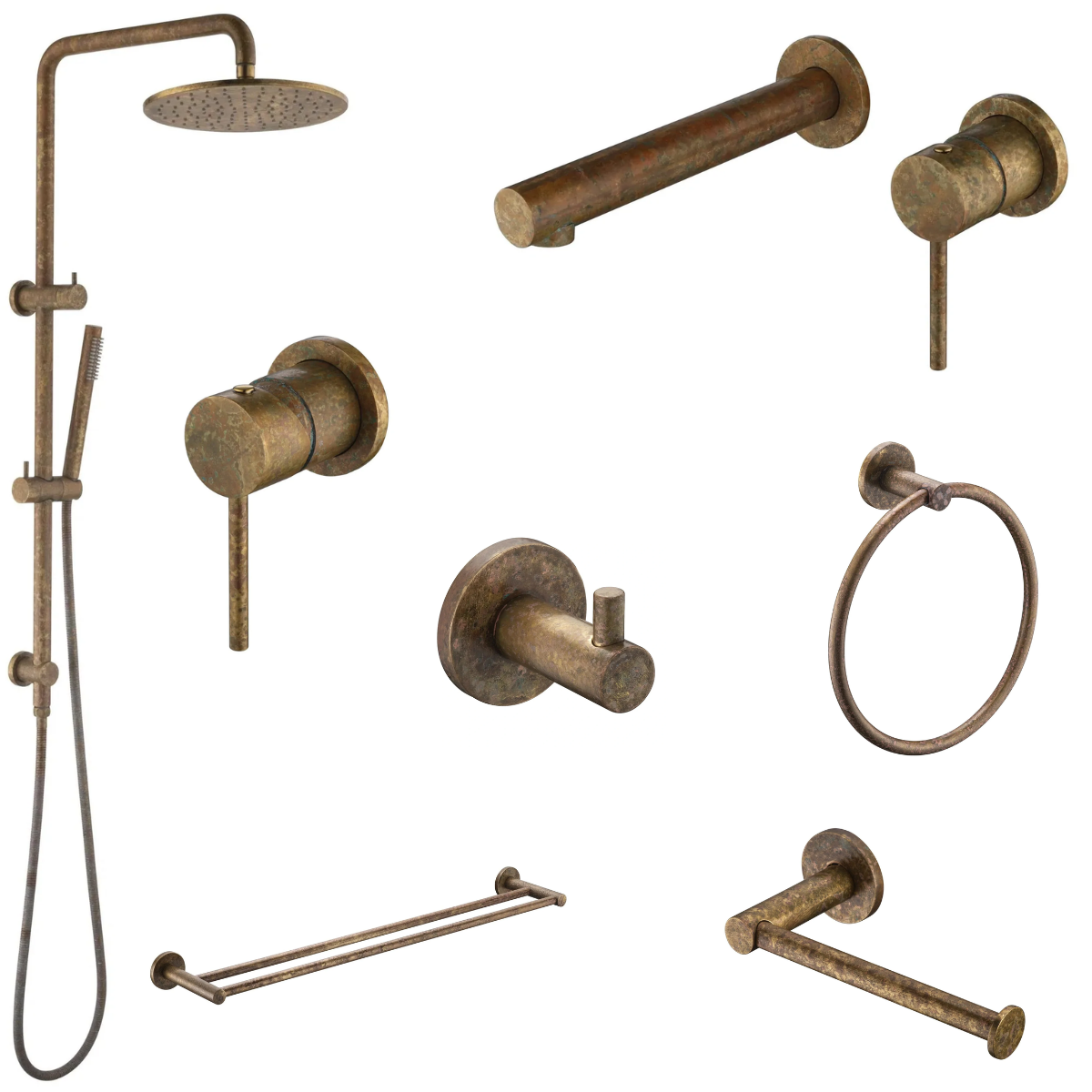 Bella Vista Mica 7-Piece Bathroom Package - Living Brass