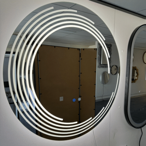 Besty Round LED Mirror – 80cm Frameless Concentric with Defogger