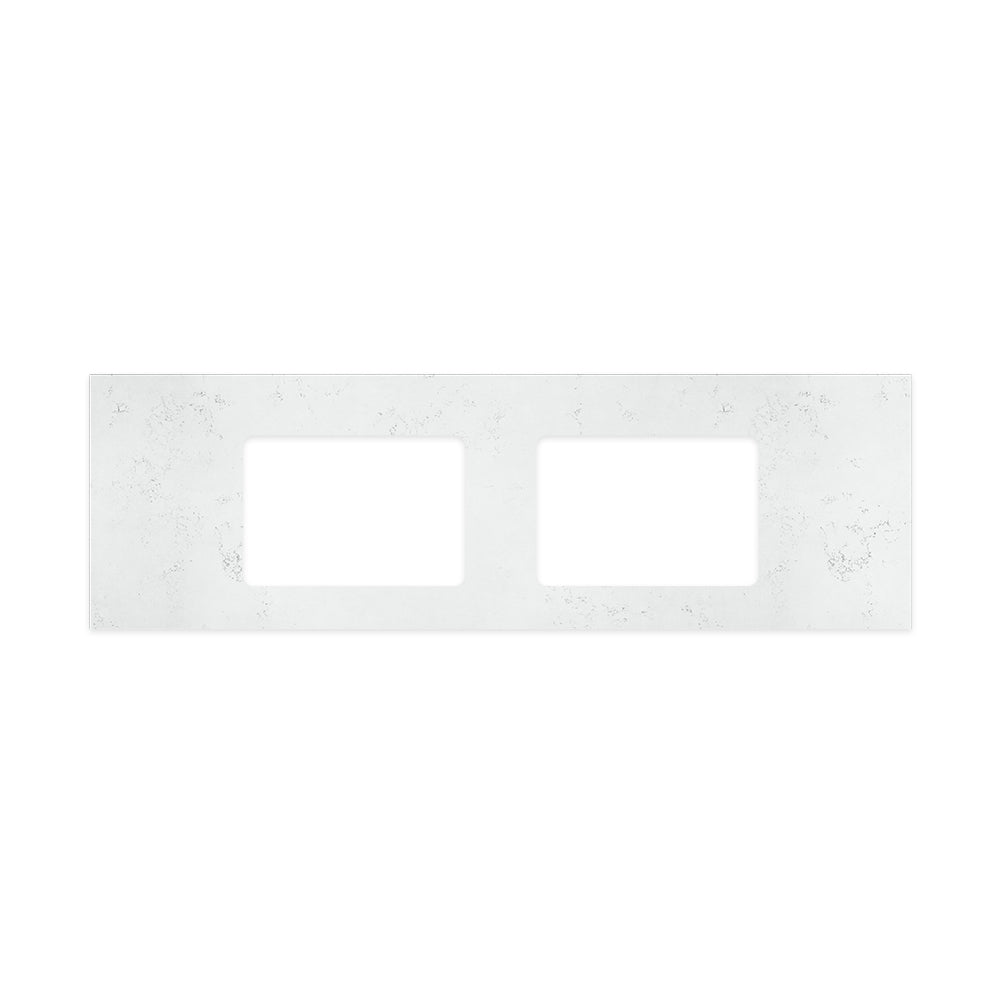 Bianco Marble Silica Free Stone Top, Rectangular Full Depth with Double Undermount Basin Holes, 1500mm