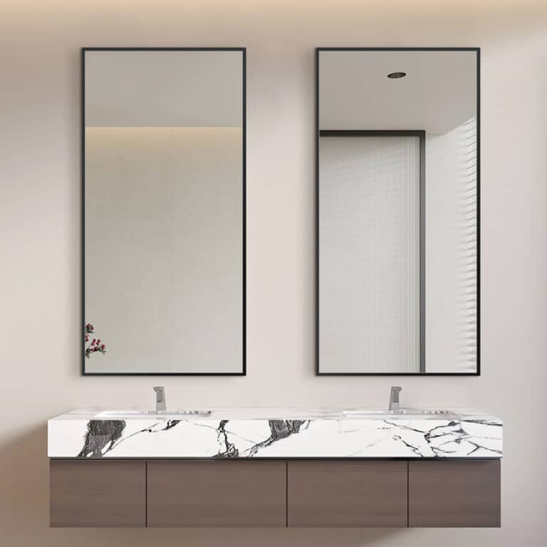Black Framed Rectangular Full-Length Wall Mirror