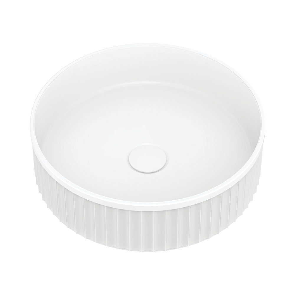 Minka Round Solid Surface Above Counter Basin, Matte White