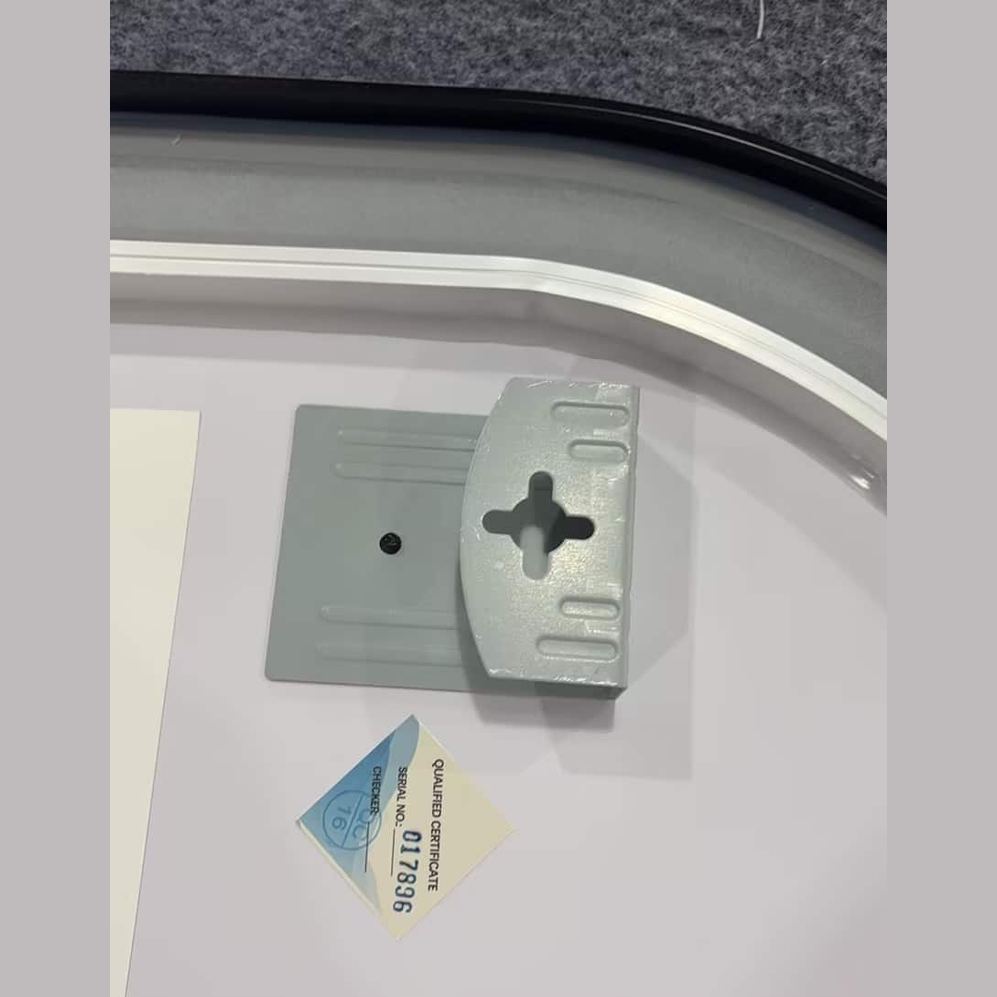 Black Oval LED Bathroom Mirror – Frosted Edge, Defogger, Dimmable (3 Sizes)