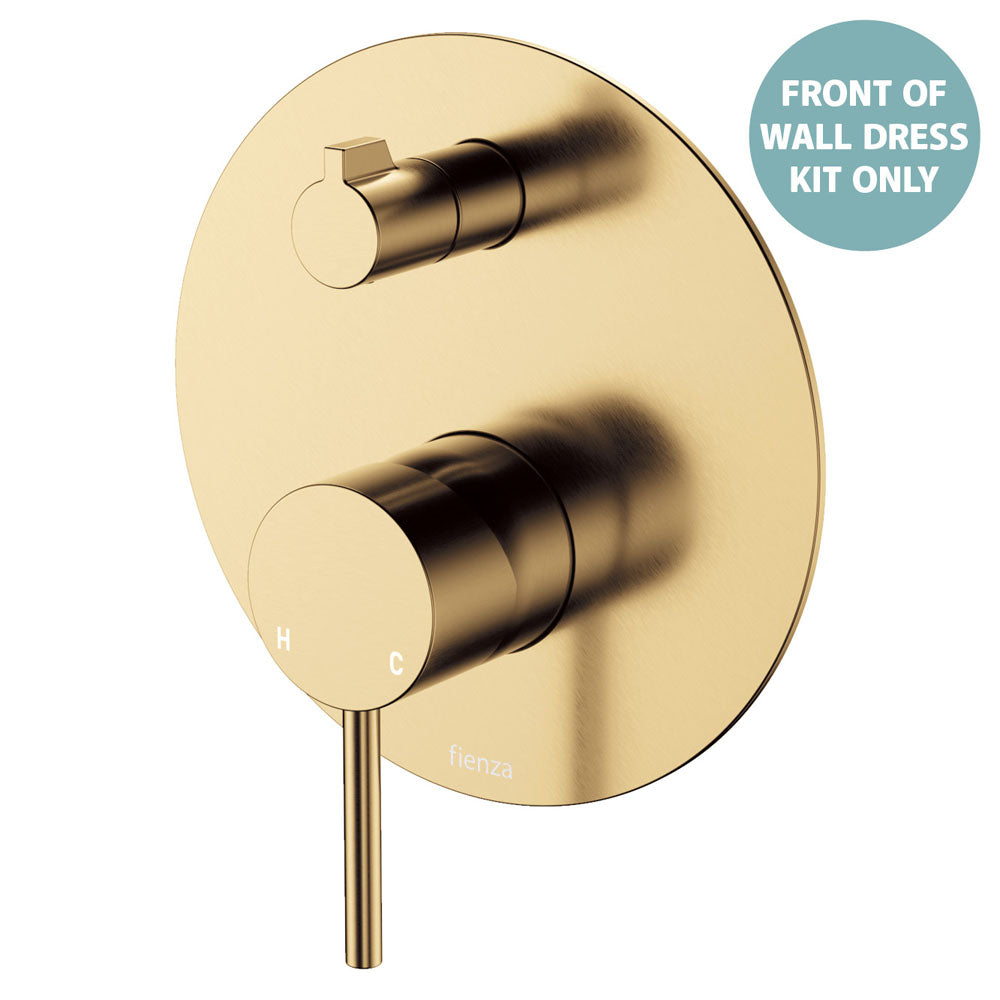 Kaya Wall Diverter Mixer Dress Kit, Large Round Plate - Urban Brass
