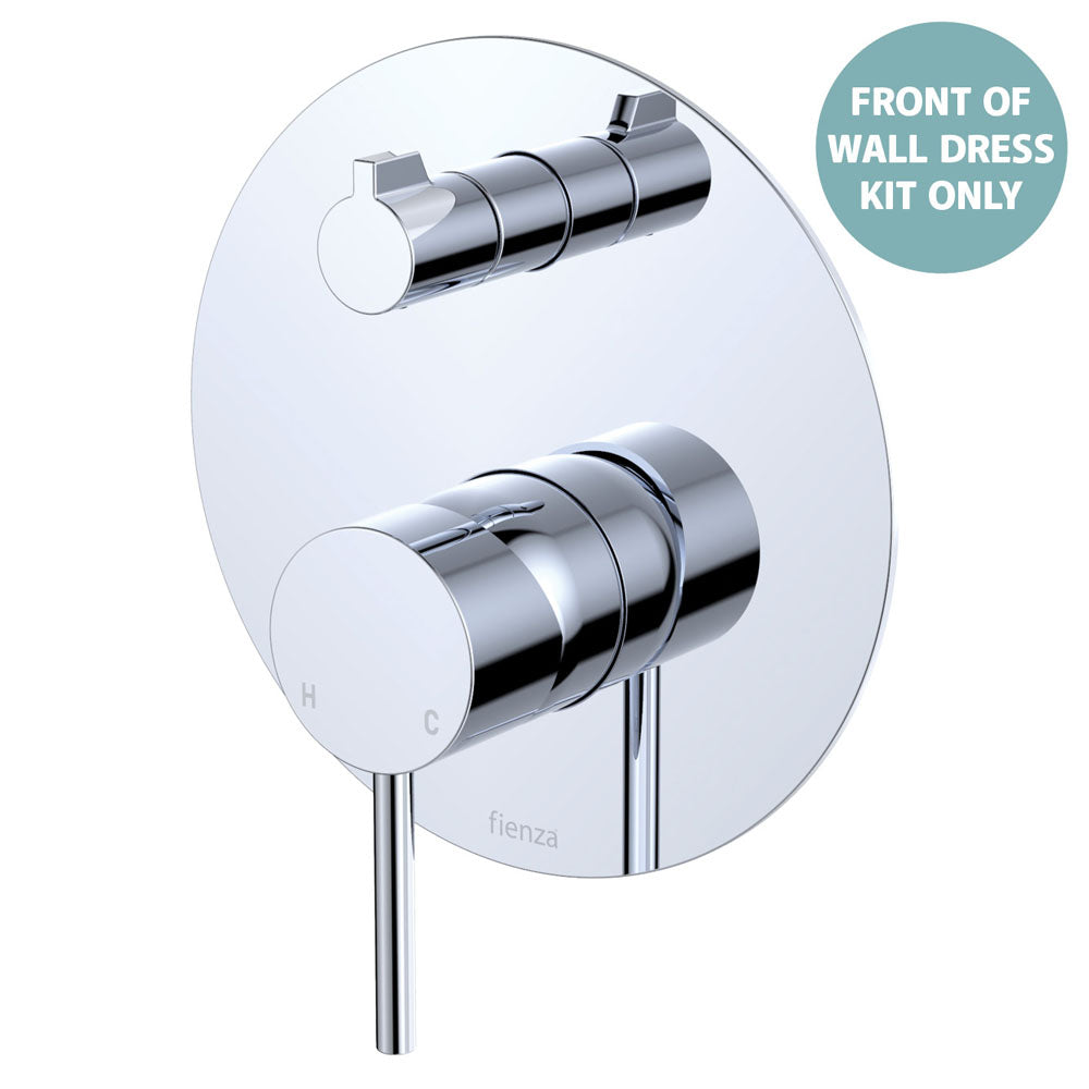 Kaya Wall Diverter Mixer Dress Kit, Large Round Plate - Chrome