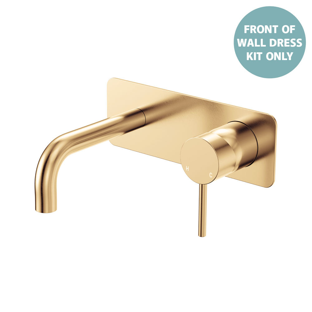 Kaya Basin/Bath Wall Mixer Dress Kit, Rectangular Plate, 130mm Outlet - Urban Brass