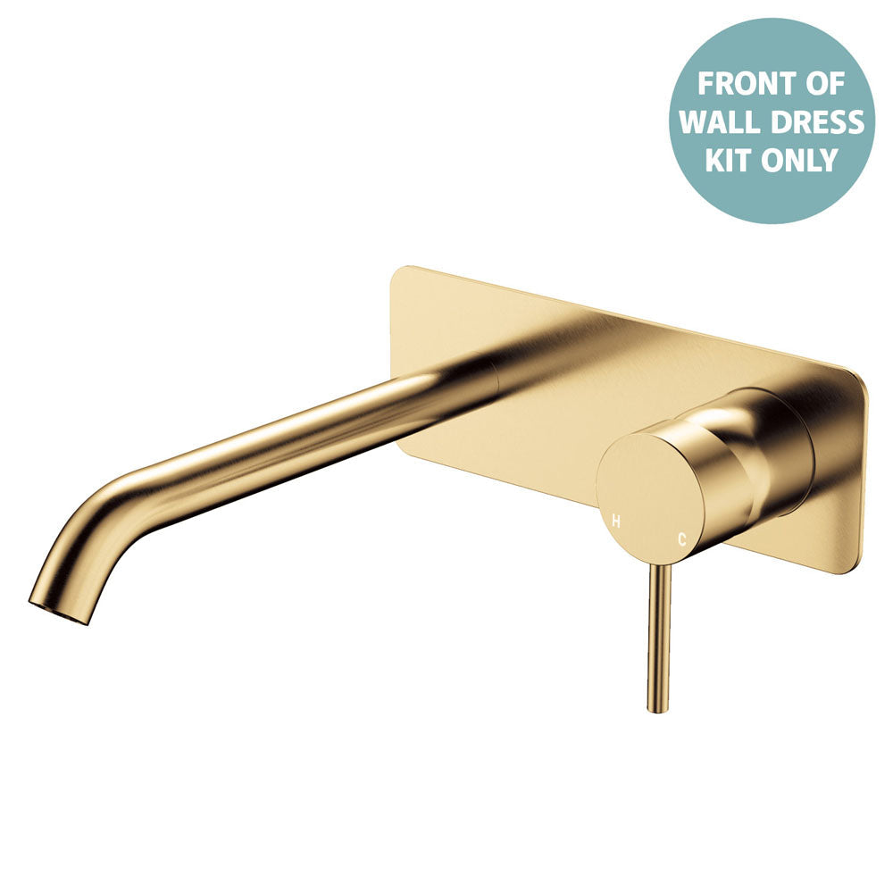 Kaya Basin/Bath Wall Mixer Dress Kit, Rectangular Plate, 200mm Outlet - Urban Brass