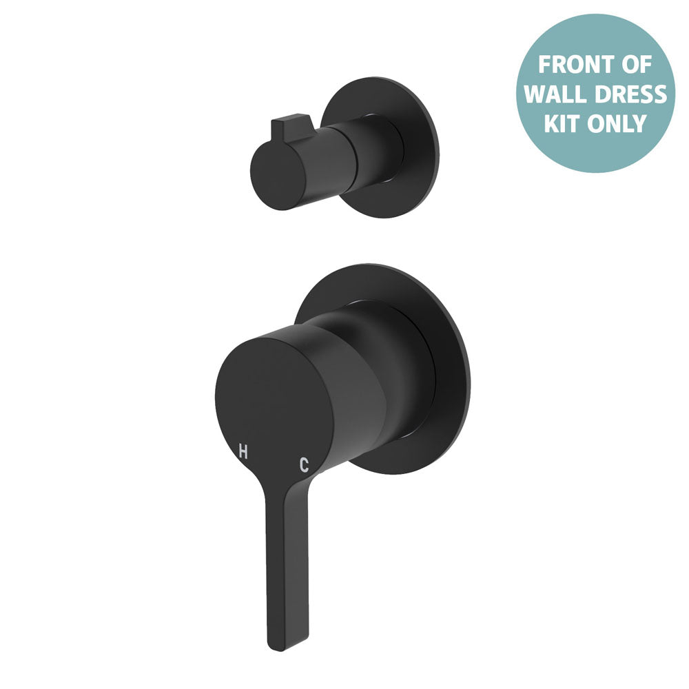 Sansa Wall Diverter Mixer Dress Kit, Small Round Plates - Matte Black