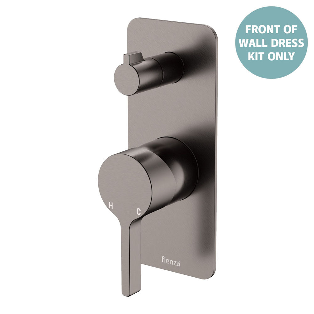Sansa Wall Diverter Mixer Dress Kit, Rectangular Plate - Gun Metal