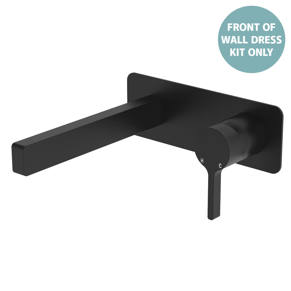 Sansa Wall Basin Mixer Dress Kit, Rectangular Plate - Matte Black