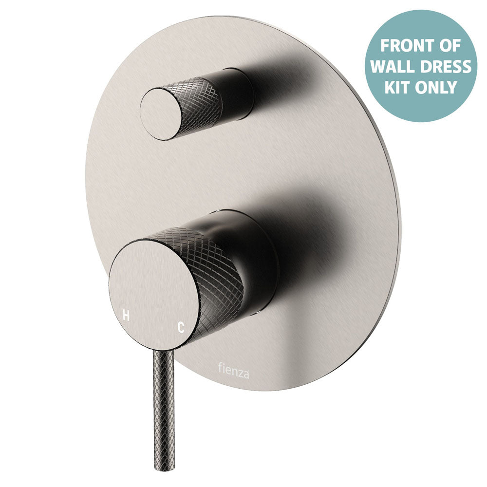 Axle Wall Diverter Mixer Dress Kit, Large Round Plates - Brushed Nickel