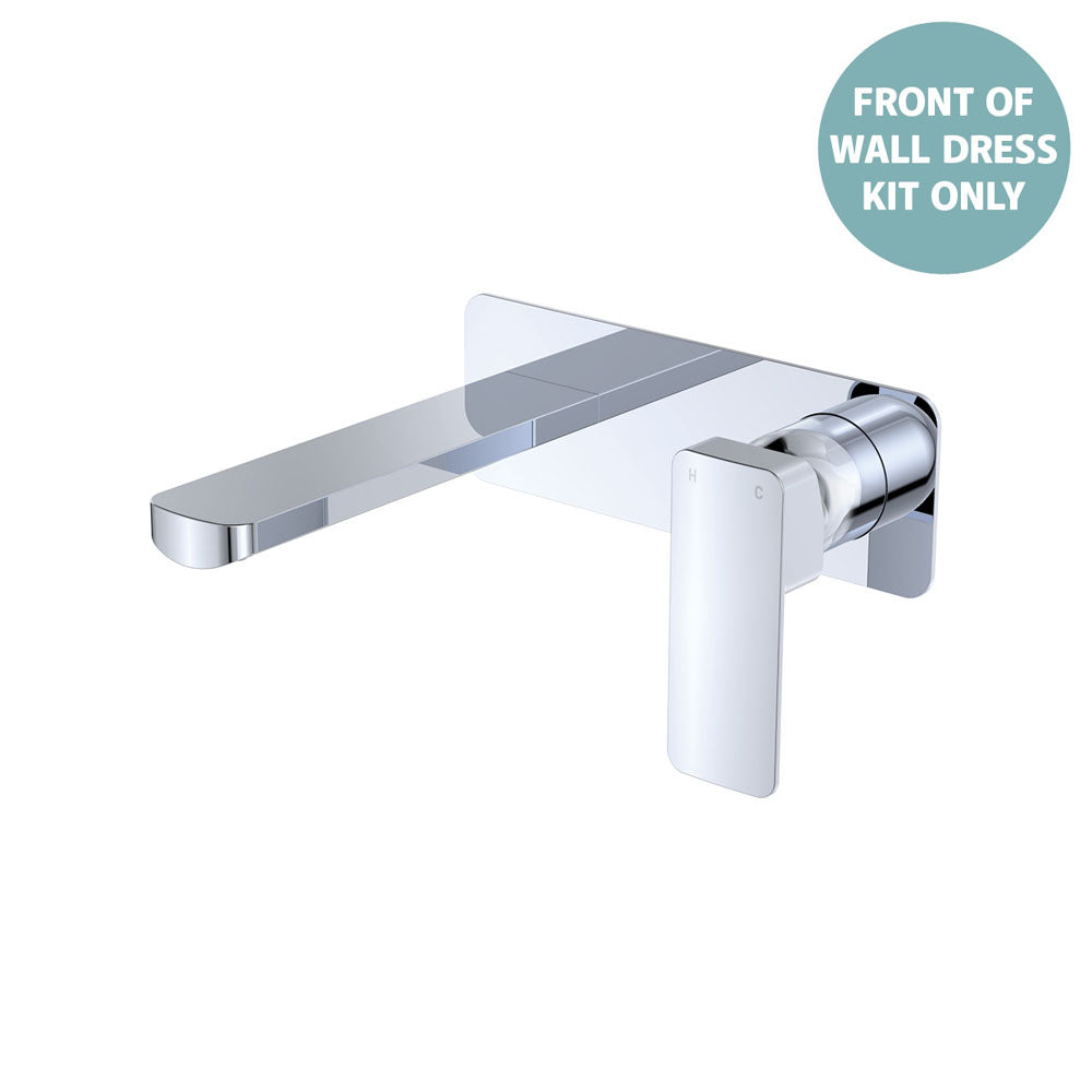 Tono Wall Basin/Bath Mixer Set Dress Kit, Rectangular Plate, 160mm Outlet