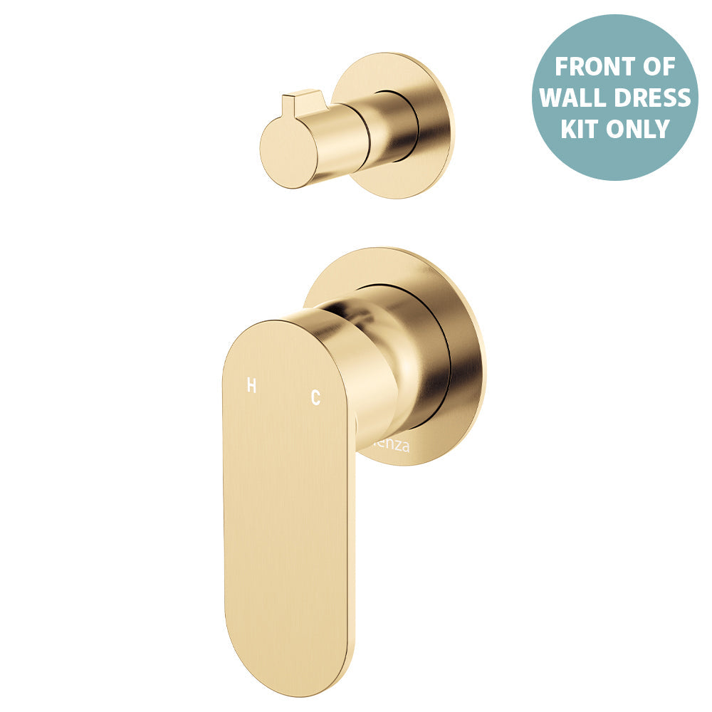 Empire Slim Wall Diverter Mixer Dress Kit, Small Round Plates, Vertical - Urban Brass