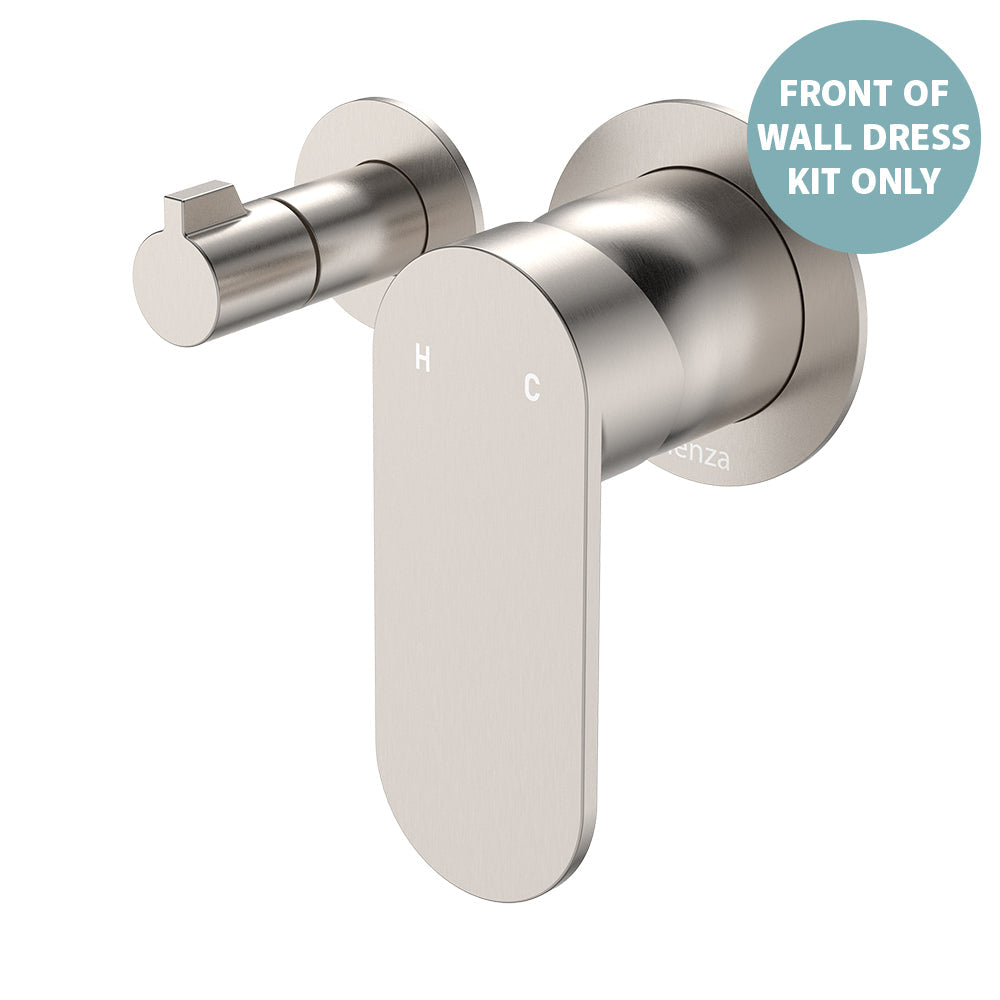 Empire Slim Wall Diverter Mixer Dress Kit, Small Round Plates, Horizontal - Brushed Nickel