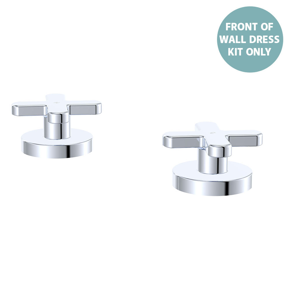 Kaya Hob Set Dress Kit, Cross Taps - Chrome