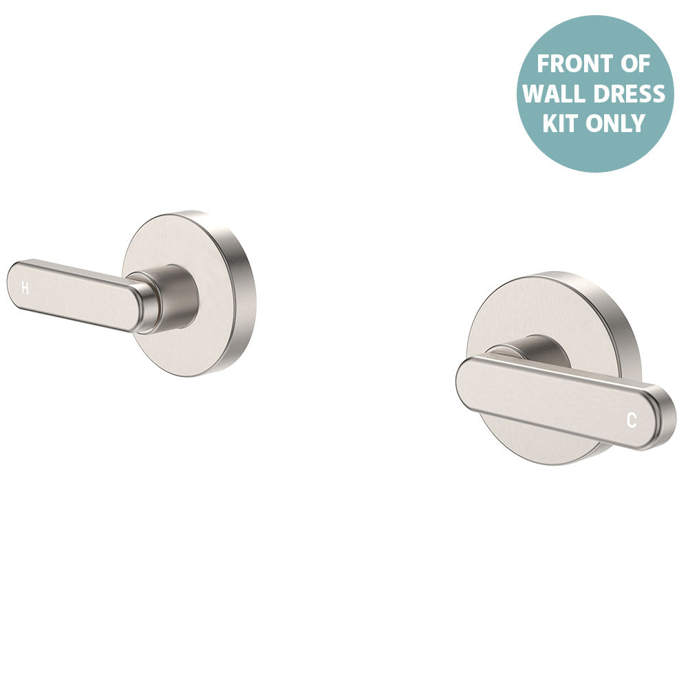 Kaya Wall Set Dress Kit, Lever Taps - Brushed Nickel