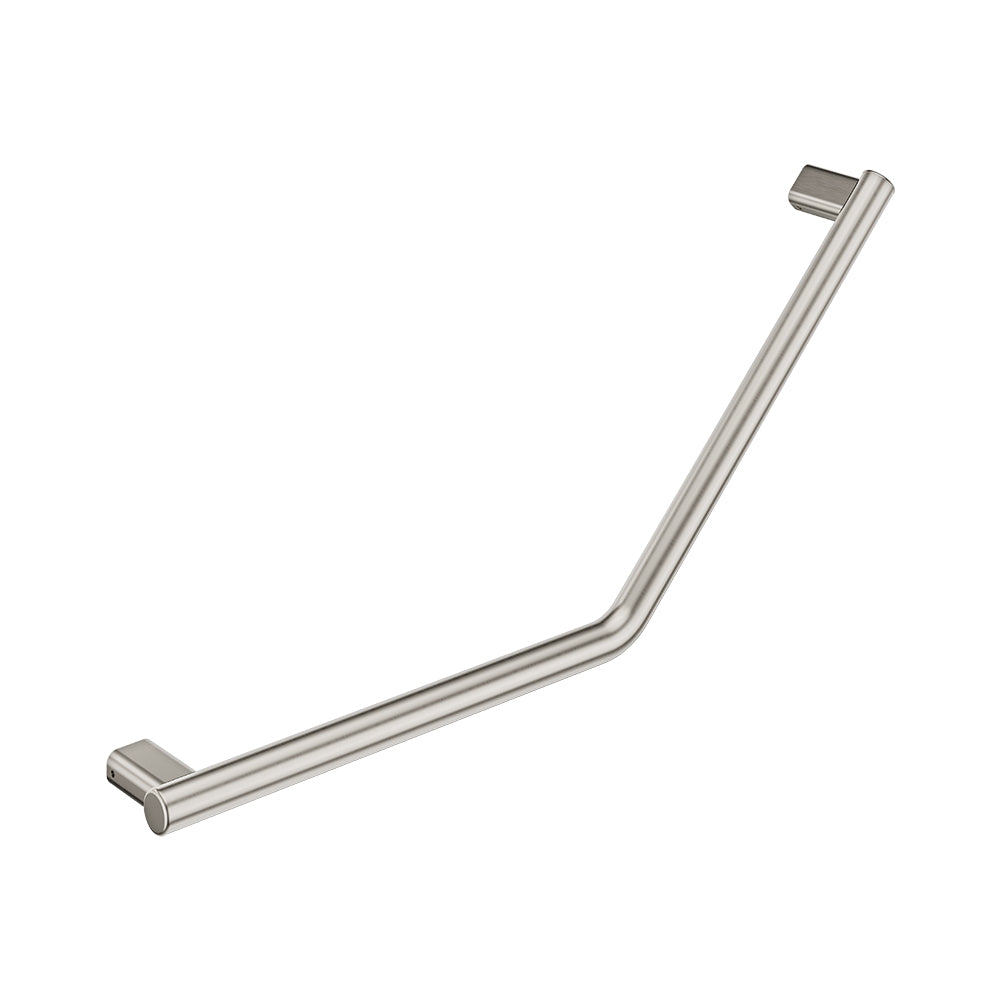 135° Care Slimline Ambulant Care Reversible Left/Right Hand Grab Rail, Brushed Nickel
