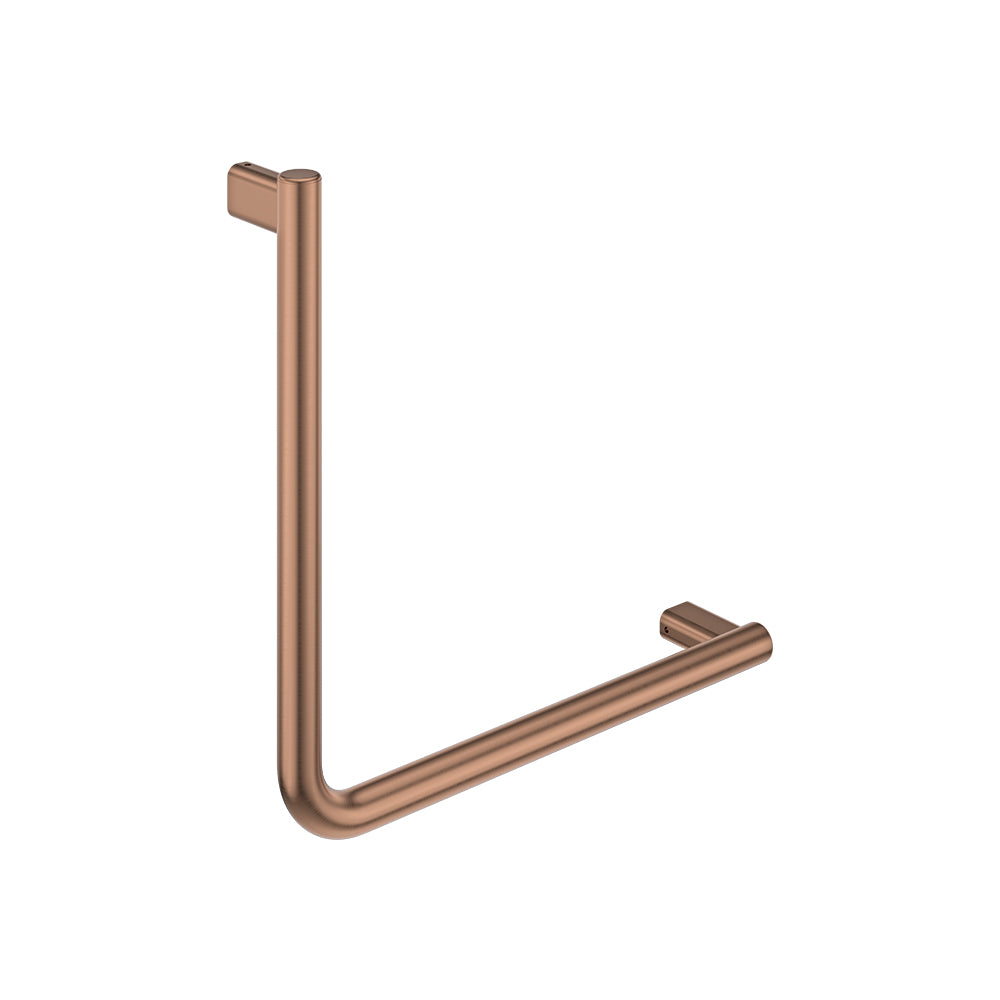 90° Care Slimline Ambulant Care Hand Grab Rail, Brushed Copper