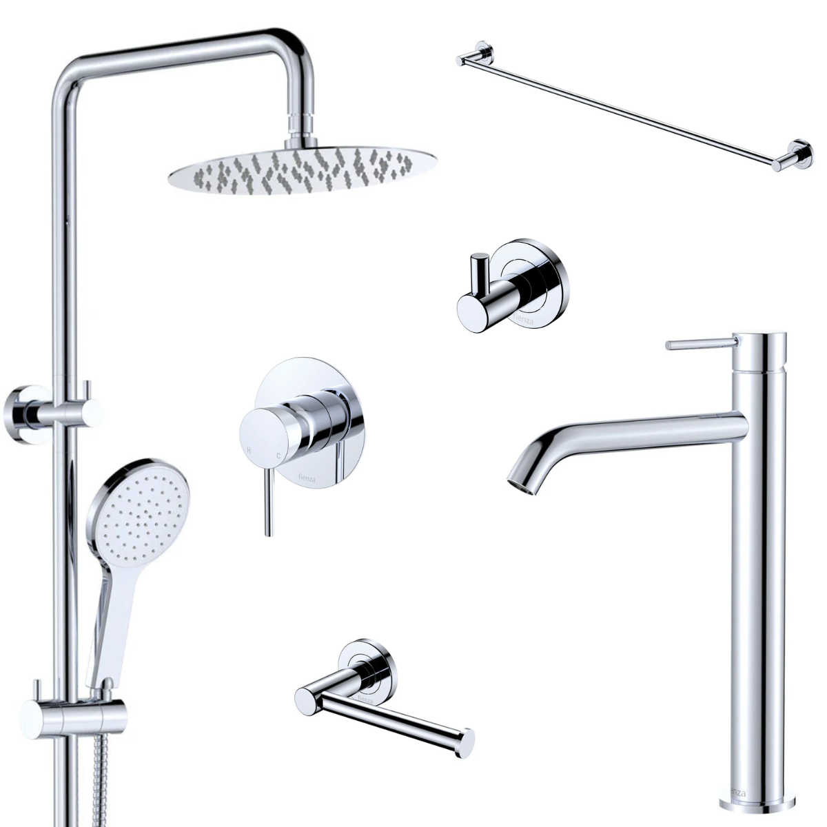 Fienza Kaya 6-Piece Bathroom Package - Chrome