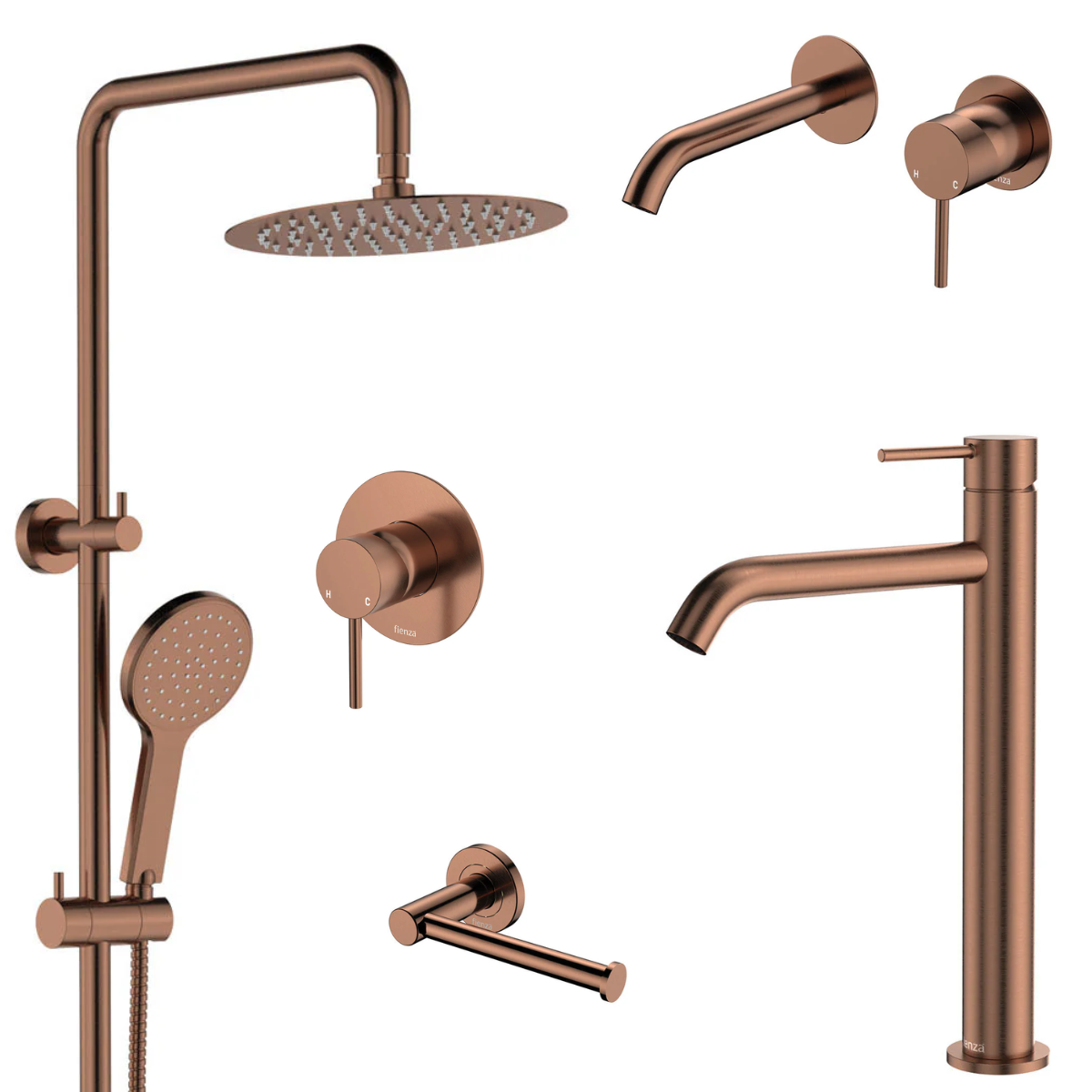 Fienza Kaya 6-Piece Bathroom Package - Brushed Copper
