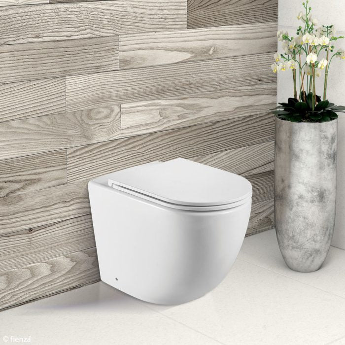 Koko Tornado Flush Wall-Faced Toilet Suite, Matte White with Slim Seat