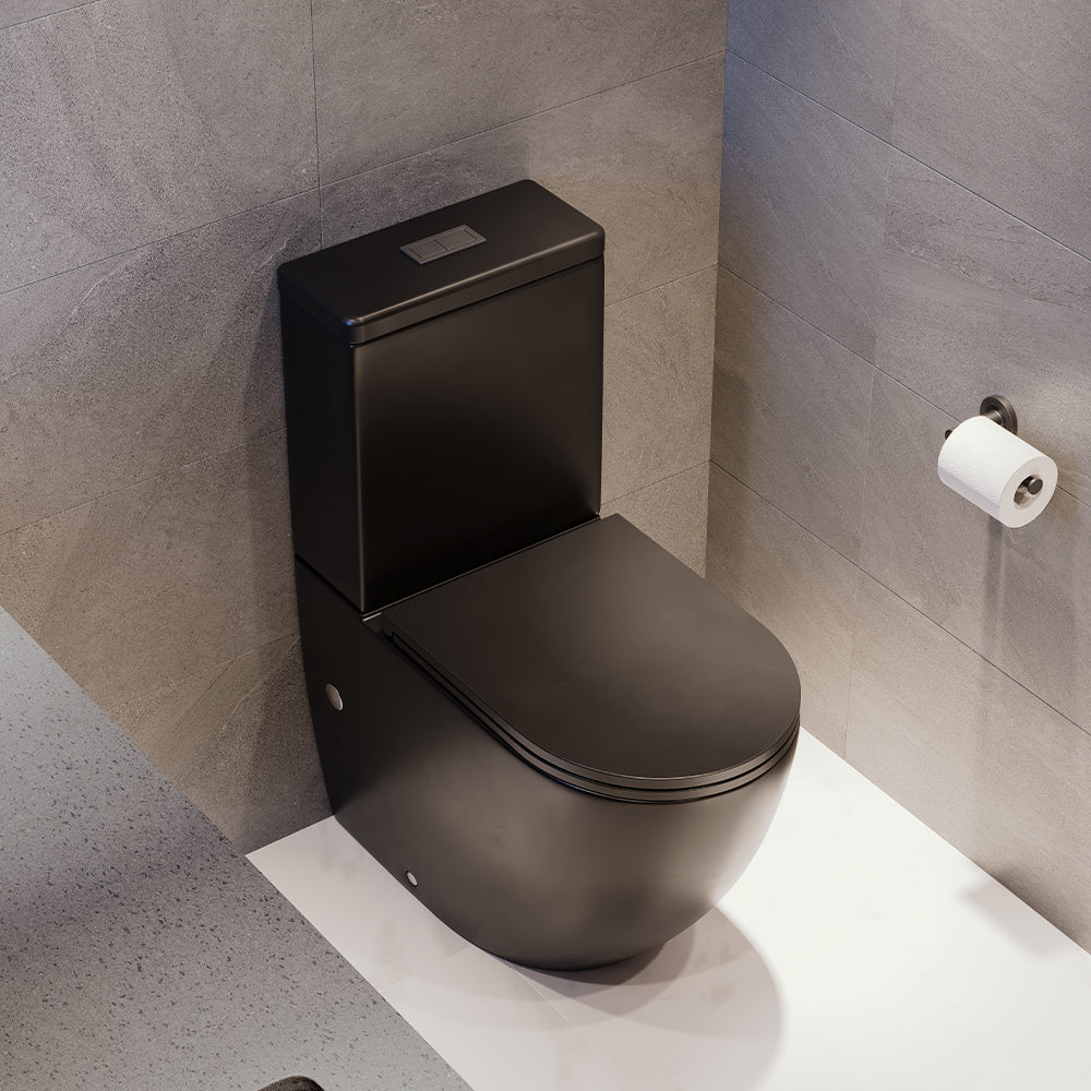 Koko Tornado Back-to-Wall Toilet Suite, Matte Black