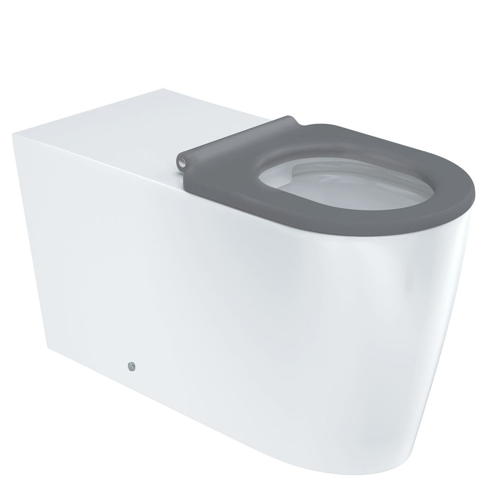 Isabella Care Wall-Faced Toilet Suite, Gloss White with Grey Seat