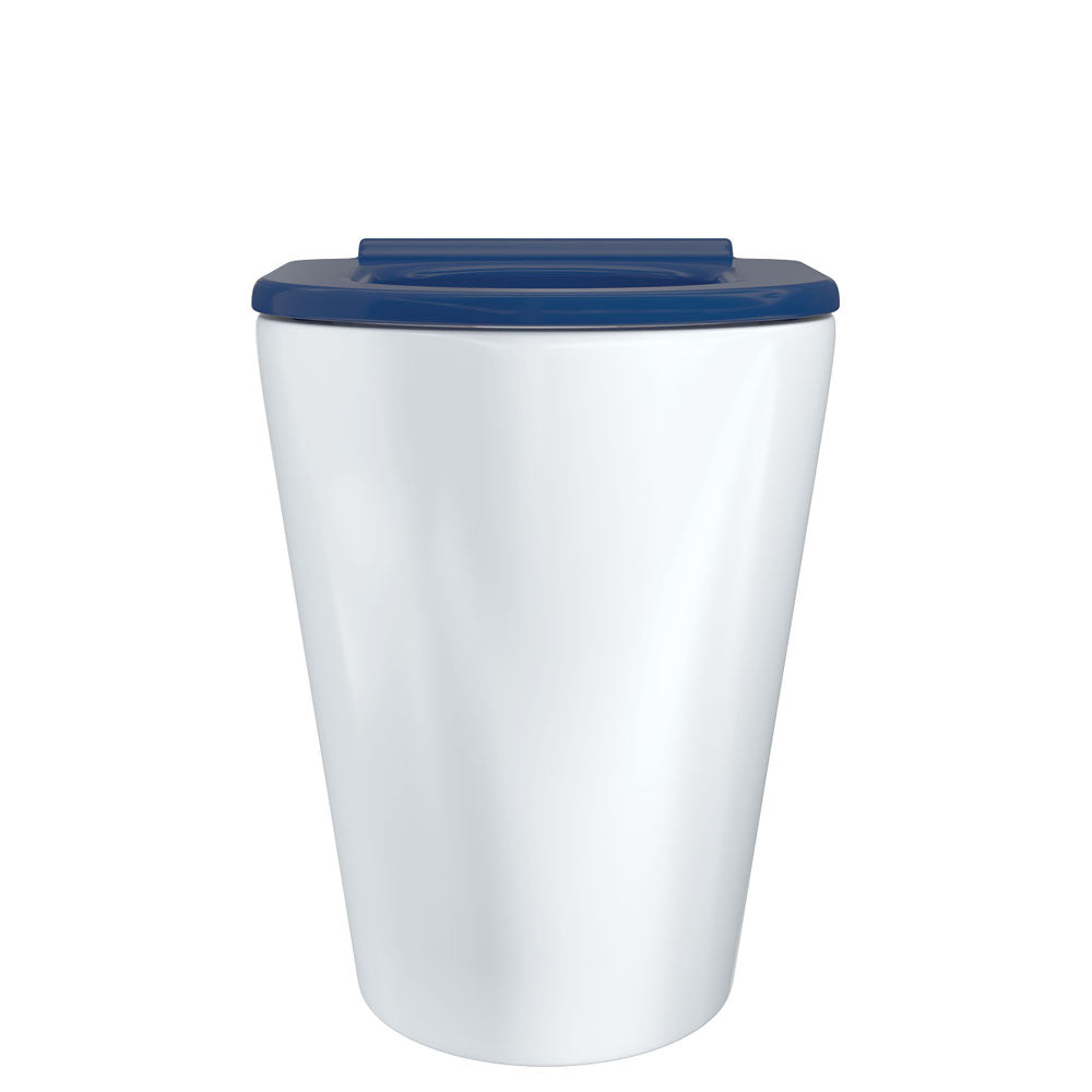 Isabella Care Wall-Faced Toilet Suite, Gloss White with Blue Seat