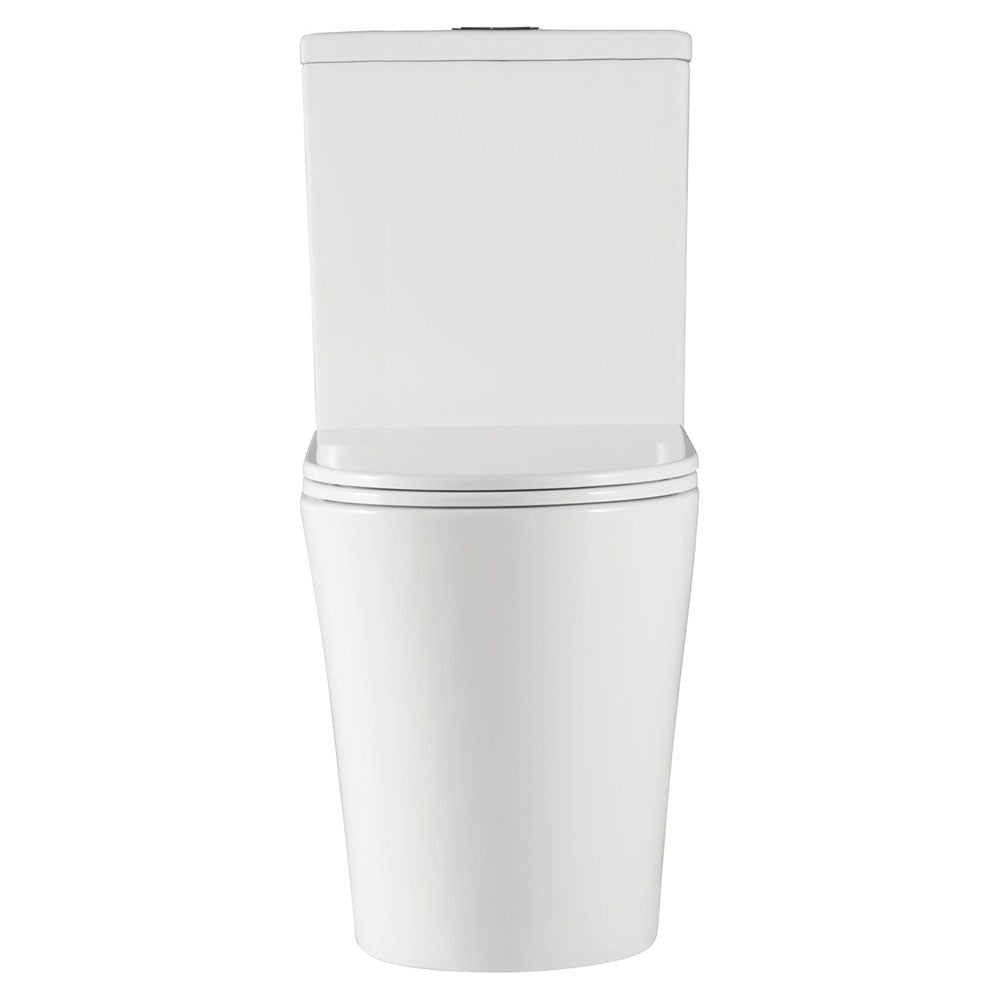 Kaya Tornado Flush Back-to-Wall Toilet Suite, Gloss White with Slim Seat