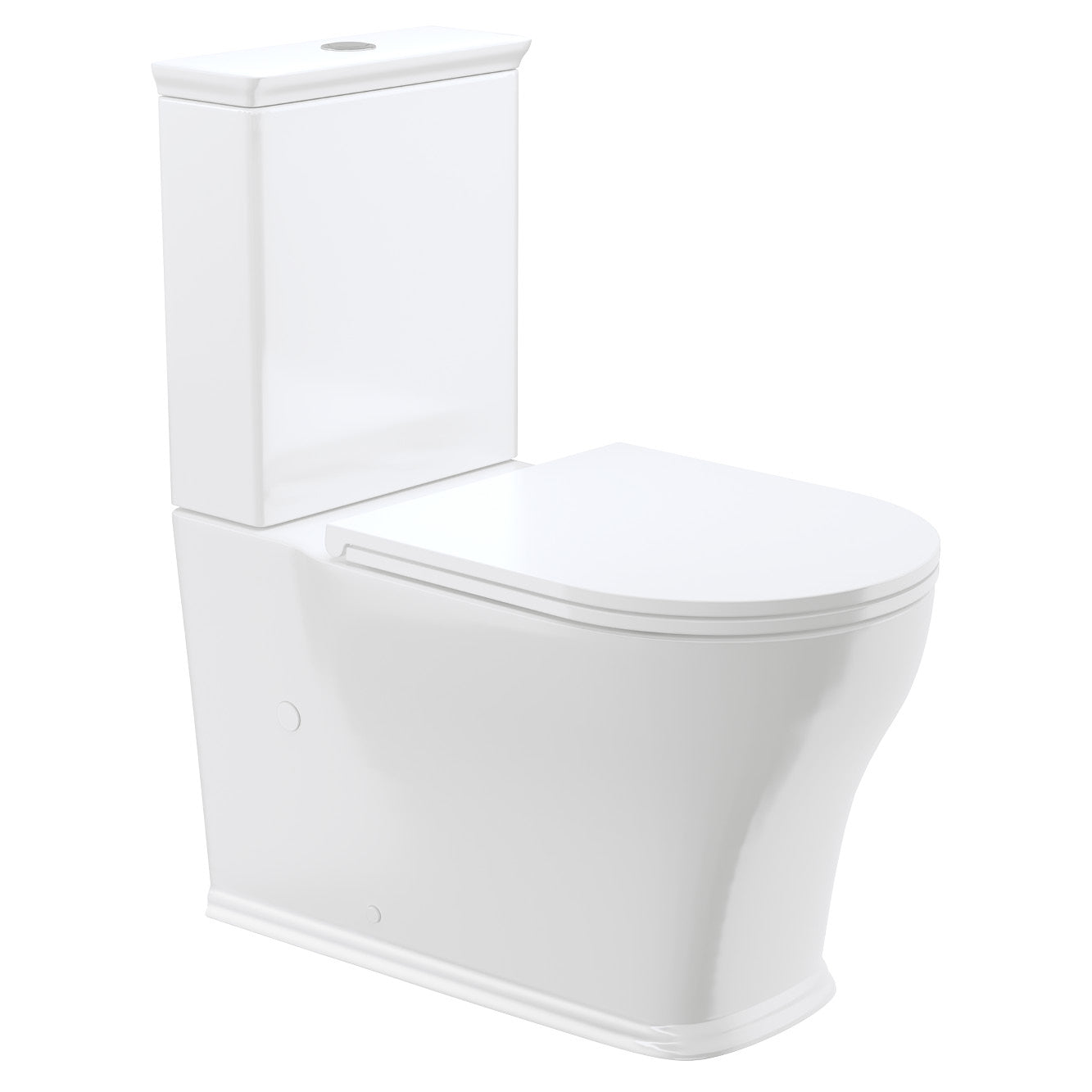 Lillian Tornado Flush Back-to-Wall Toilet Suite, Gloss White with Slim Seat