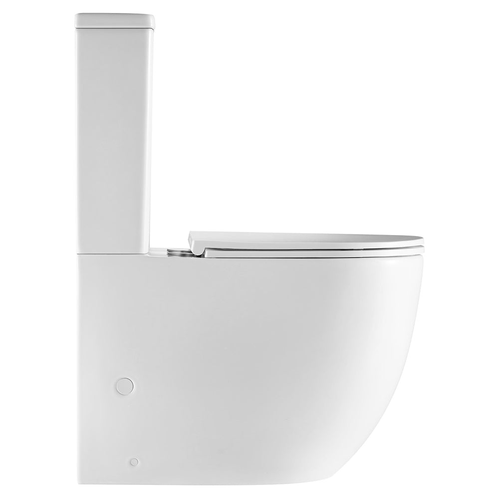 Joli Tornado Flush Back-to-Wall Toilet Suite, Gloss White with Slim Seat