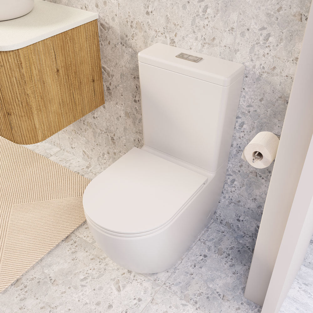Joli Tornado Flush Back-to-Wall Toilet Suite, Gloss White