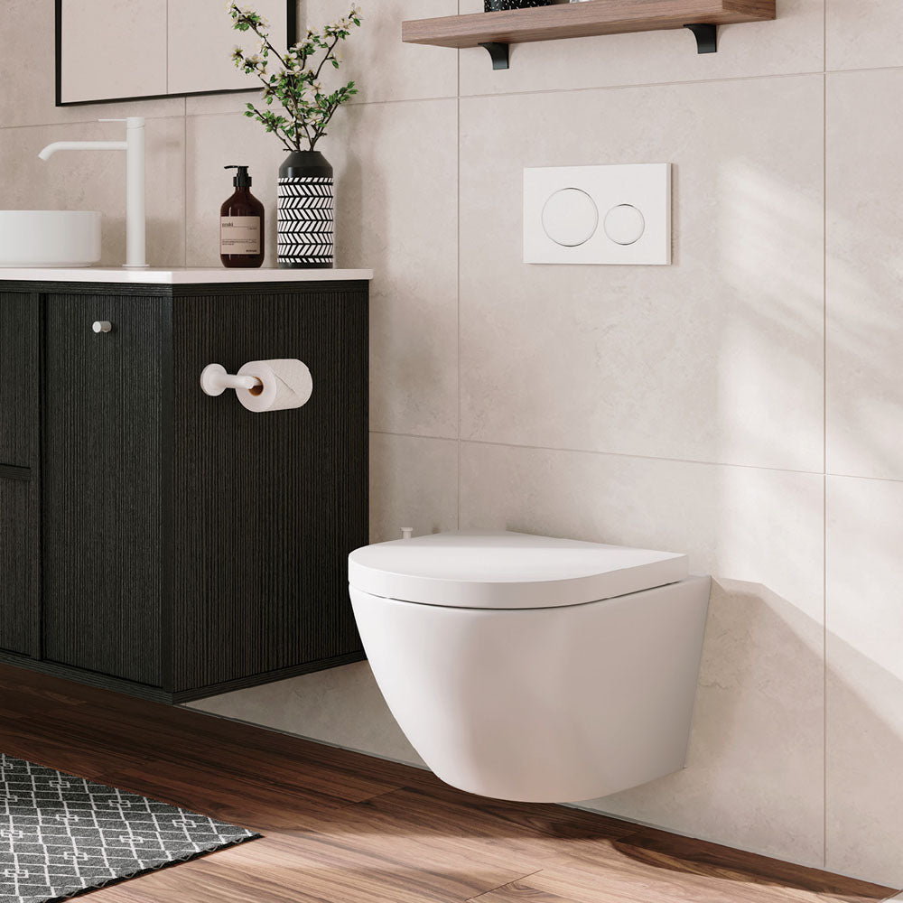 Koko Tornado Flush Wall Hung Toilet Suite, Gloss White