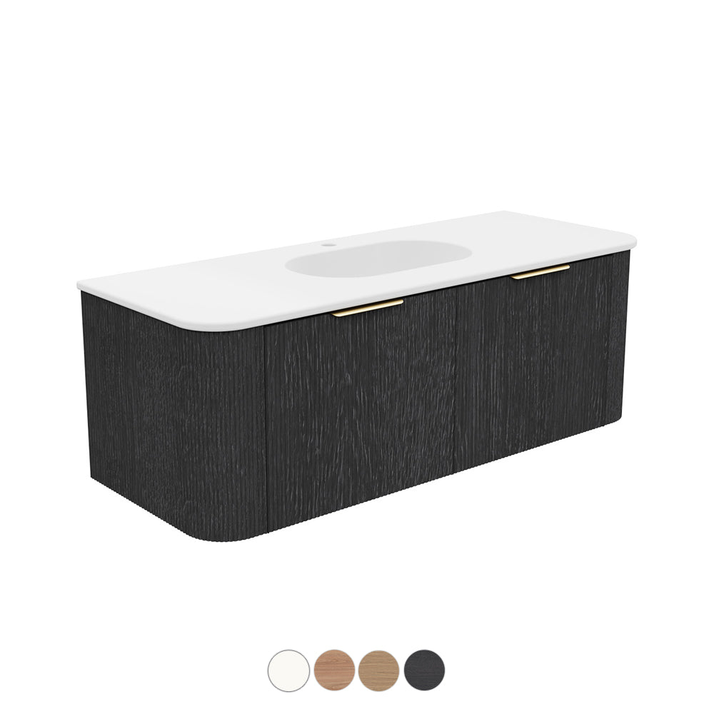 Fienza Margot Wall Hung Double Curve Cabinet with Lola Basin Top 750/900/1200/1500MM