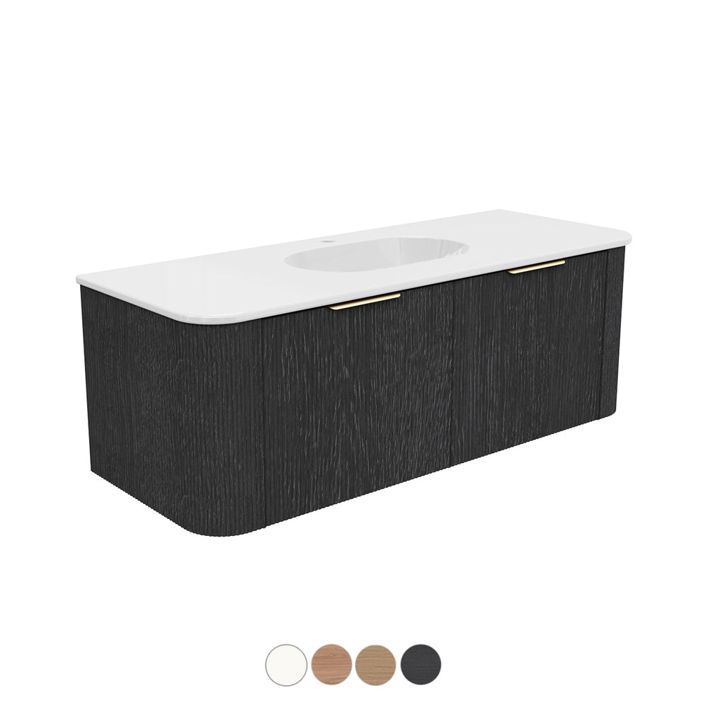 Fienza Margot Wall Hung Double Curve Cabinet with Lola Basin Top 750/900/1200/1500MM