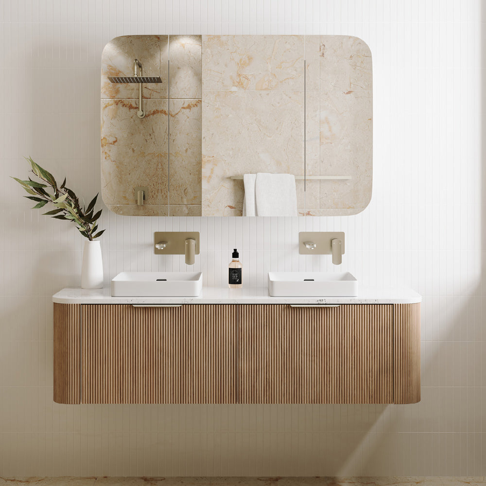 Fienza Margot Wall Hung Double Curve Cabinet 750/900/1200/1500/1800 MM